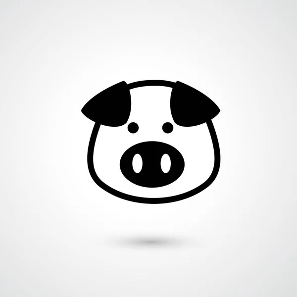 Icon-Vektor für Schweinekopf — Stockvektor