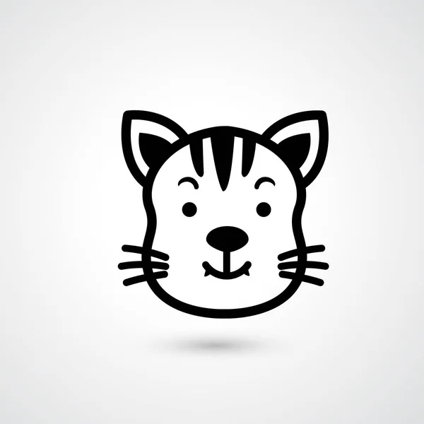 Tigre cabeza icono vector — Vector de stock