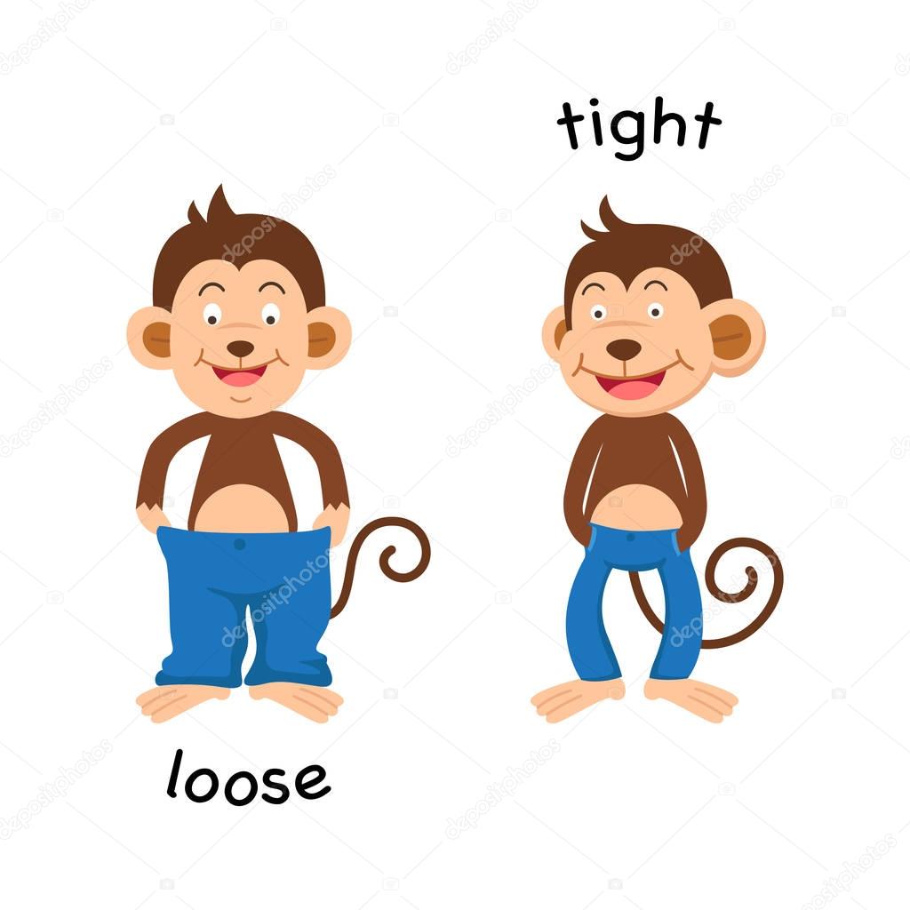 Opposite  loose and tight illustration