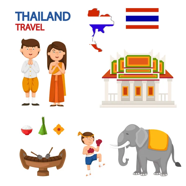 Thailand Reise Illustrationsvektor — Stockvektor