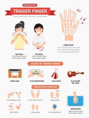 Tetik parmak Infographic, vektör çizim