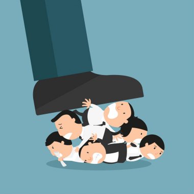 Concept of oppressed by the boss,illustration,vector clipart