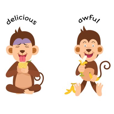 Lezzetli ve korkunç vektör çizim karşısında