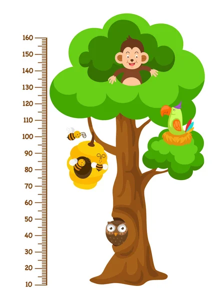 Meterwand mit Baumvektorillustration — Stockvektor