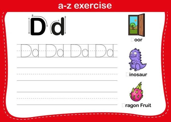 Alphabet Exercise Cartoon Vocabulary Illustration Vector — Stock Vector