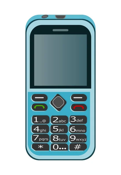 Bild Einer Blauen Farbe Mobiltelefon Vektordesign — Stockvektor