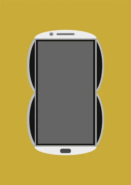 Bild Einer Schwarz Weißen Farbe Kurvenform Smartphone Vektor Design Mit — Stockvektor