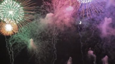En güzel havai fişek gösterisi Yeni yıl kutlaması Nagaoka Hanabi Japonya 
