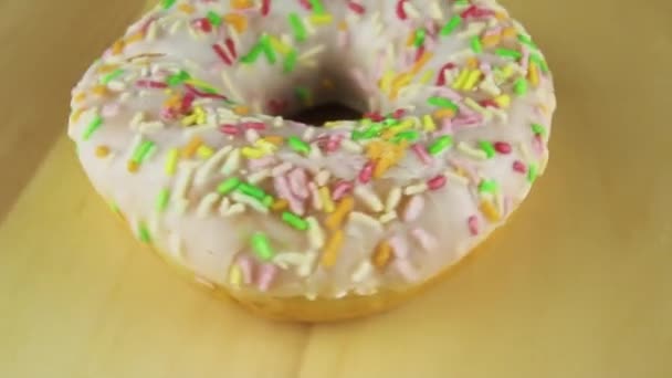 Donut Tafel Video Rotatie — Stockvideo