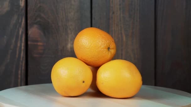 Oranges Sur Table Bois — Video