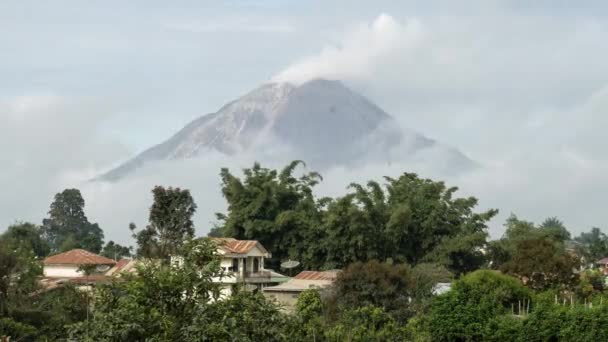 Mount Sinabung Volcano Eruption Sumatra Indonesia Pyroclastic Flow Time Lapse — Stock Video