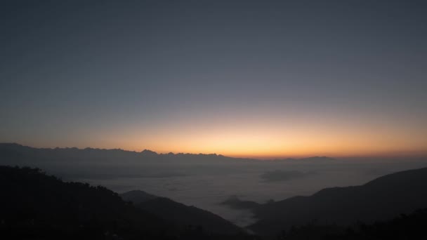 Nagarkot Nepal Himalaya Mountain Sonnenaufgang Zeitraffer — Stockvideo