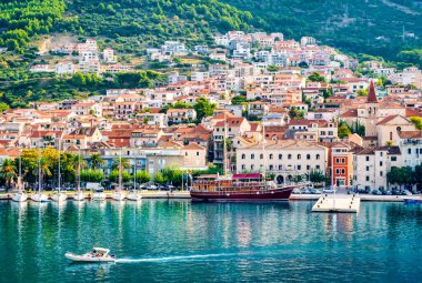 Destination Makarska bay and Croatian coastal city 