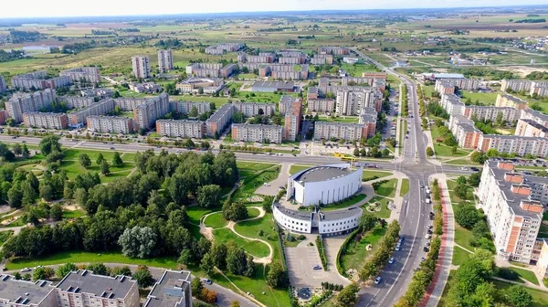 Воздушный Панорамный Вид Южную Часть Города Шяуляй Литве Старые Советские — стоковое фото