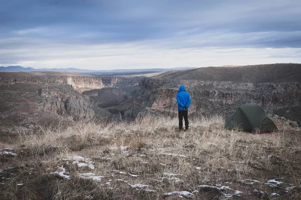 Grünes Zelt Mit Blick Auf Das Ihlara Tal Der Türkei — Stockfoto