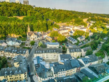 Panoramic view of Luxembourg city  durin the sunset