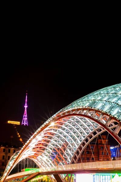 Preto Branco Imagem Fundo Vertical Cúpula Estrutura Redonda Ponte Paz — Fotografia de Stock