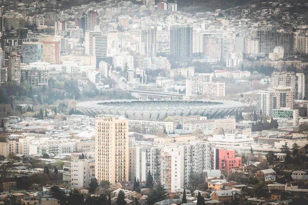 Πανοραμική Θέα Προς Dinamo Στάδιο Αρένα Και Τιφλίδα Από Εναέρια — Φωτογραφία Αρχείου