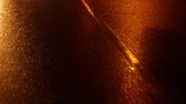 Defocused Lights Night City Street While Rainnnig Rainy Night Street — Stock Video