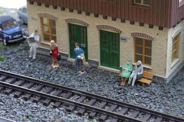 Miniatura Stacji Kolejowej — Zdjęcie stockowe