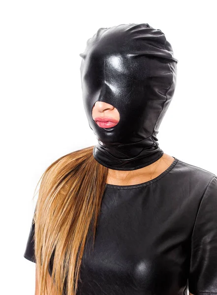 Woman portrait wearing sadomasochist mask — Stock Photo, Image