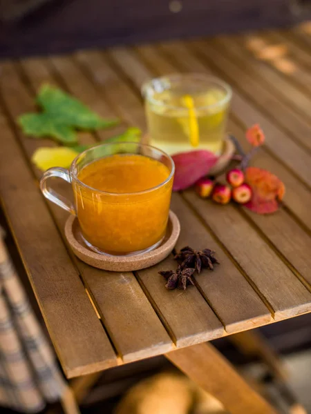Cups Tea Wooden Table — Stock Photo, Image