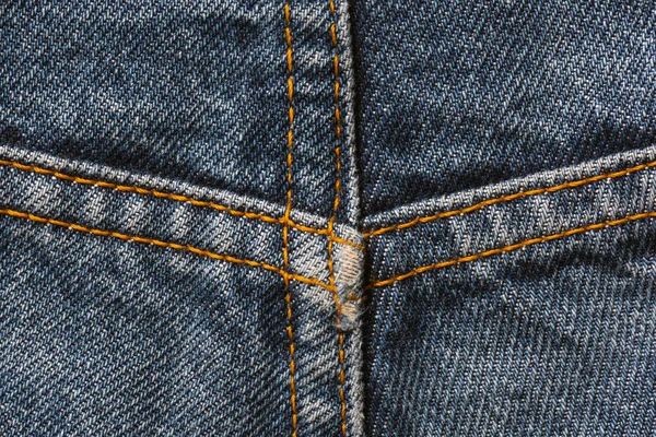 Costura em jeans velhos — Fotografia de Stock