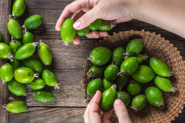 Feijoa zralé ovoce — Stock fotografie