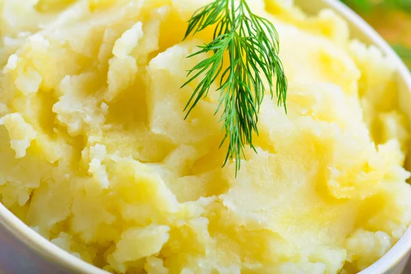 Картопляне пюре на тарілці — стокове фото