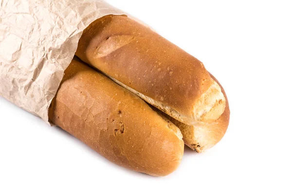 Elszigetelt fehér baguette — Stock Fotó