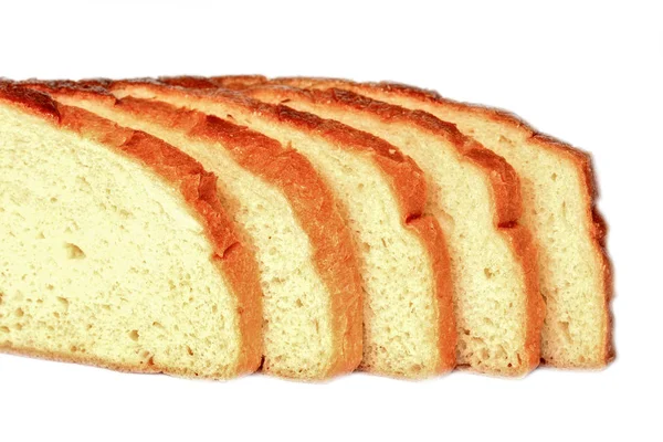 Toastbrot Scheibe isoliert auf weißem Hintergrund — Stockfoto