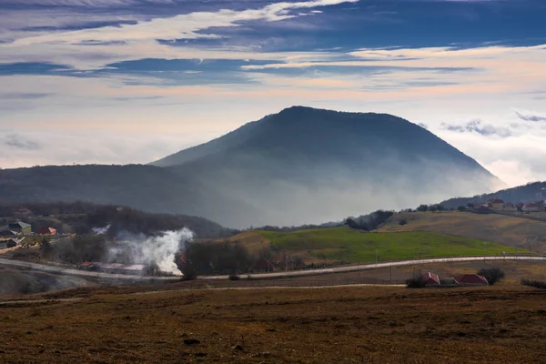 Pohled na vesnici, která se nachází na Vysočině — Stock fotografie