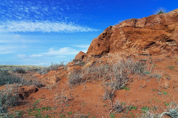 Zeichnungen Auf Einem Gelben Sandfelsen — Stockfoto