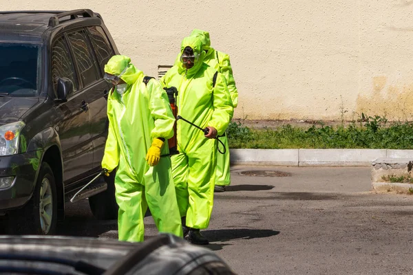 Azerbaycan, Bakü, 27 Mart 2020 Coronavirus 'a karşı önleyici tedbirler