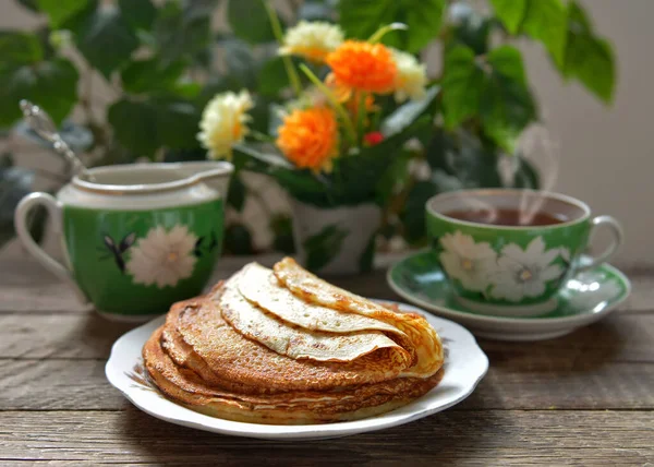 Pancake Panggang Piring — Stok Foto