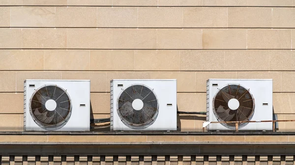 Air conditioning units on house roof