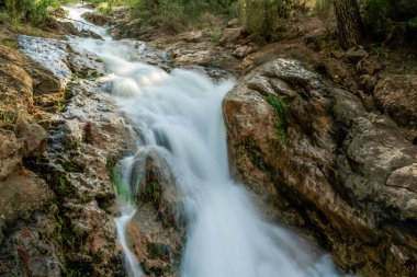 Saf doğa ve dağdaki şelale