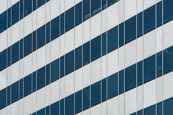 Ventanas Azules Simétricas Edificio Oficinas Aluminio Vidrio — Foto de Stock