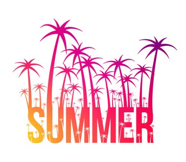 Avuç içleri beyaz arka planda izole bir yaz tabiri. Soyut vektör illüstrasyonu