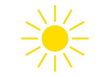 Güneş hava durumu ikonu. Web için düz vektör illüstrasyonu