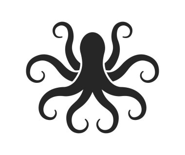 Ahtapot. Logosunu görmeniz gerekir. Vektör çizim