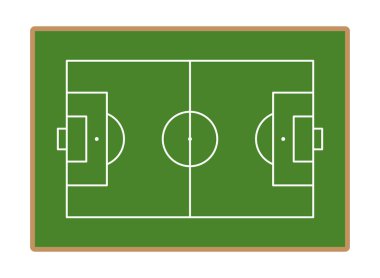 Flat soccer or european football green field. Vector stadium. Soccer with line template.