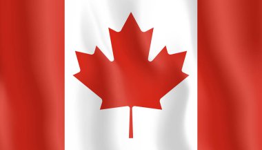 Waving flag of Canada. Vector illustration of Canada 3D icon