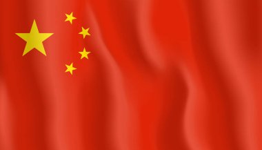 Flag of China vector illustration. Waving flag