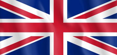 Waving Great Britain, United Kingdom flag. Vector illustration