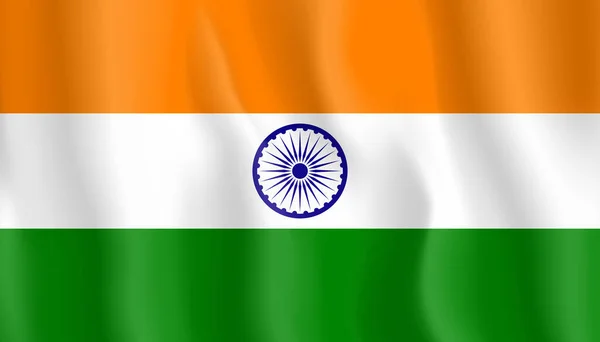 India flag vector icon. Waving flag. — Stok Vektör