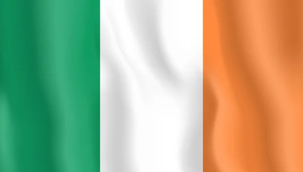 Waving Ireland Vlag Vector Illustratie — Stockvector