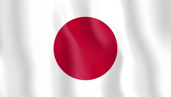 Sventolando bandiera del Giappone illustrazione vettoriale — Vettoriale Stock