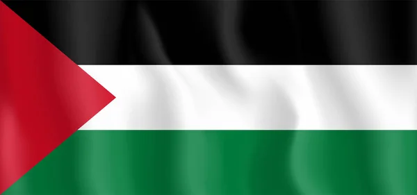 Waving flag of palestine vector icon illustration. — Stock Vector