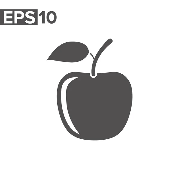 Ícone da Apple em estilo silhueta preta. Ilustração vetorial com a Apple isolada em fundo branco. objeto de fruta silhueta preta para web —  Vetores de Stock